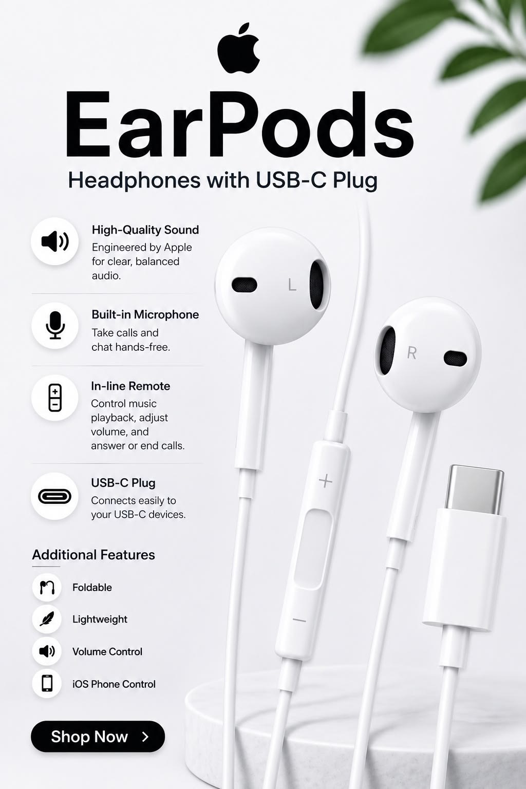 wire EarPods with type-C
