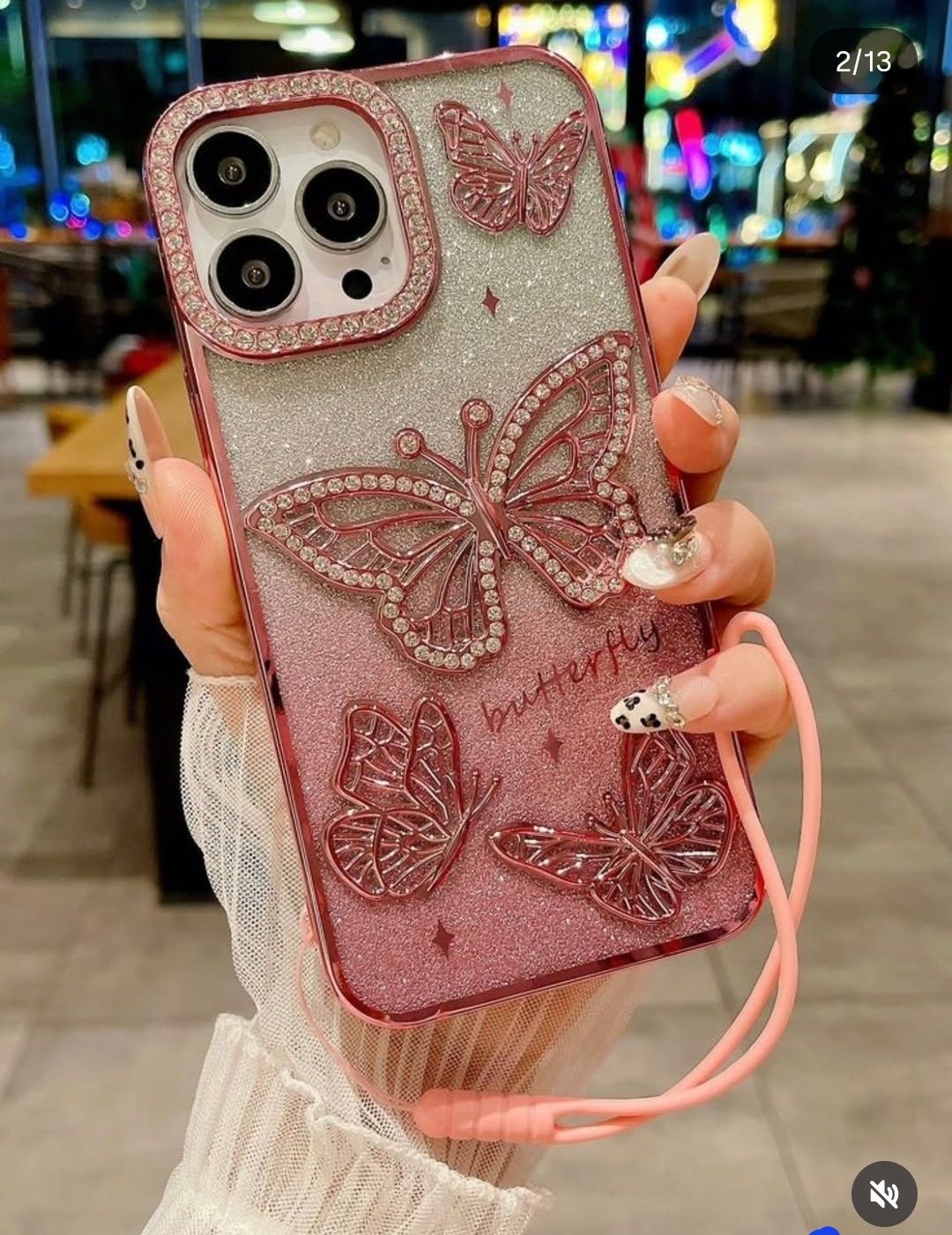 Butterfly Rhinestone Case iphone